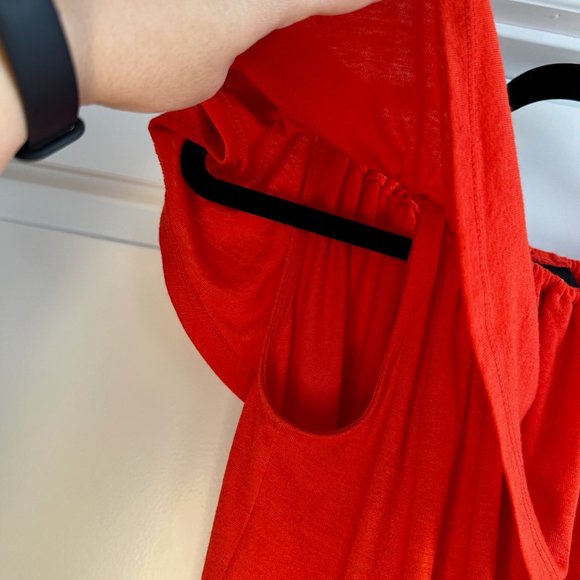 Red Off Shoulder Ruffle Blouse XL - Picture 5 of 9